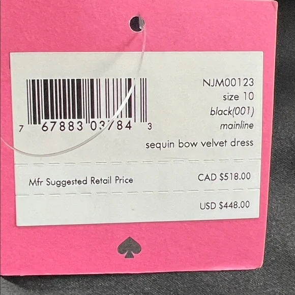 Kate Spade New York Sequin Bow Velvet Dress - Picture 7 of 10